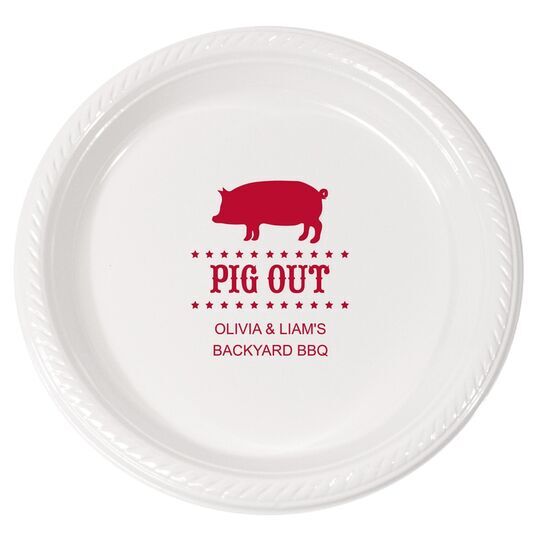 BBQ Pig Plastic Plates
